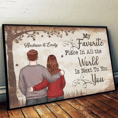 With You. I Am Always At Peace - Couple Personalized Custom Horizontal Poster - Gift For Husband Wife. Anniversary