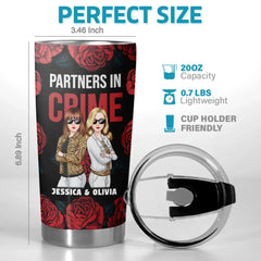 Best Partners In Crime - Bestie Personalized Custom Tumbler -  Gift For Best Friends. BFF. Sisters