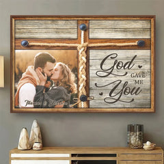 Custom Photo Together. We Fulfill Each Other's Hearts - Couple Personalized Custom Horizontal Poster - Gift For Husband Wife. Anniversary