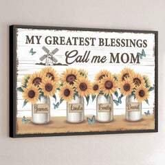 In Grandma's Garden. Love Grows Wild And Free - Family Personalized Custom Horizontal Poster - Gift For Mom. Grandma