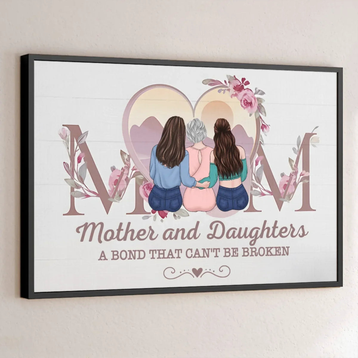 My Mom Is My Home And My Haven - Family Personalized Custom Horizontal Poster - Gift For Mom. Daughter