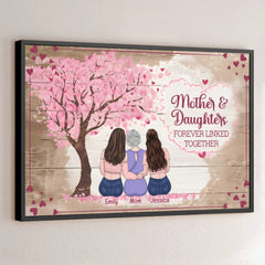 Linked By Love. Forever And Always - Family Personalized Custom Horizontal Poster - Gift For Mom
