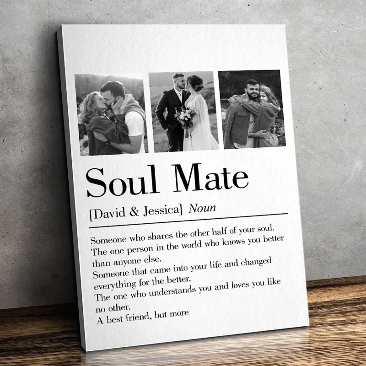 Custom Photo Soulmates. Always - Couple  Personalized Custom Vertical Canvas - Gift For Husband Wife. Anniversary