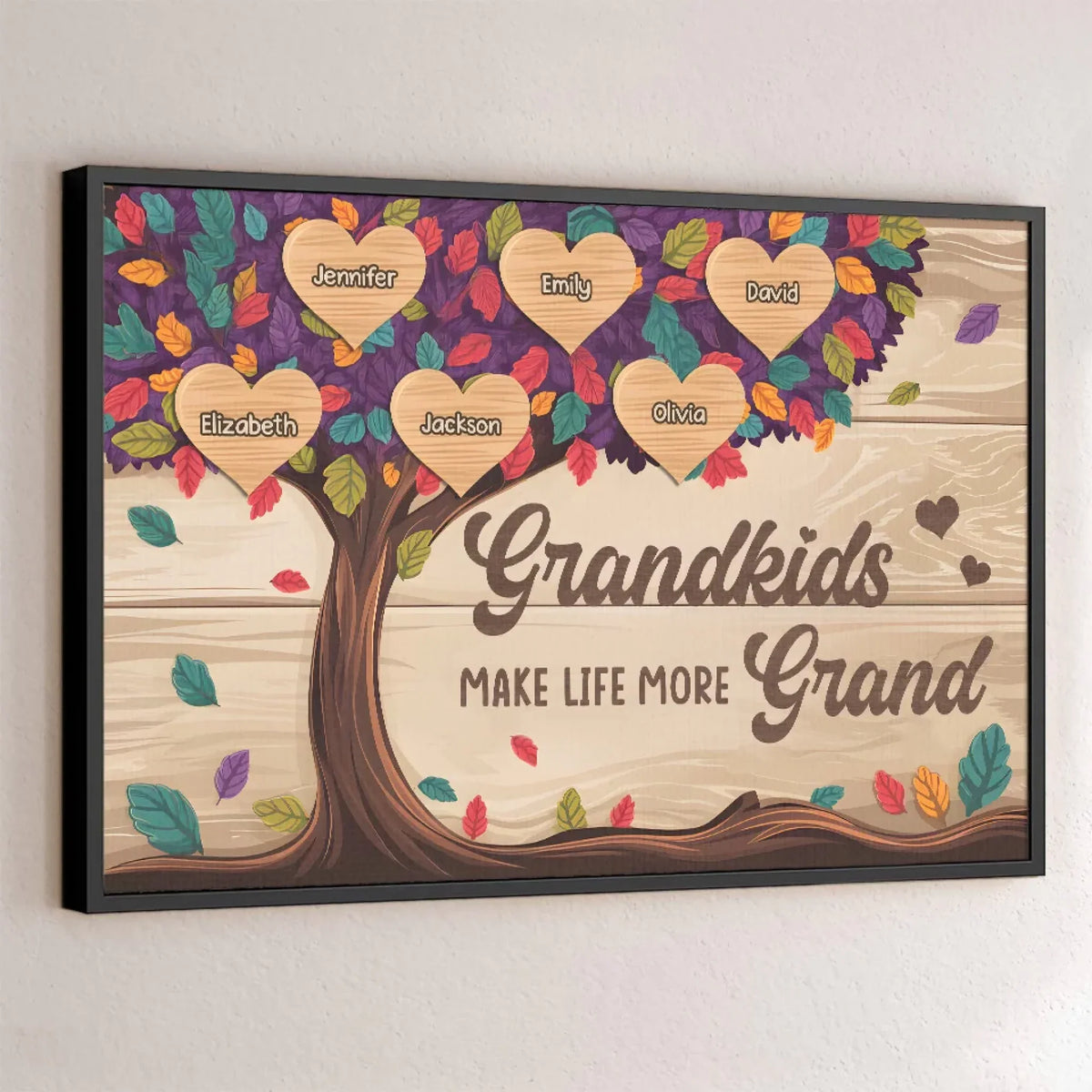 A Garden Of Love Grows In A Grandma's Heart - Family Personalized Custom Horizontal Poster - Gift For Grandma. Grandpa. Grandkid