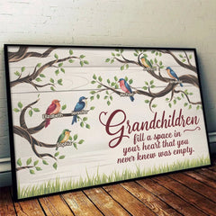 Grandchildren Are The Joy Of Our Hearts - Family Personalized Custom Horizontal Poster - Gift For Grandma. Grandpa. Grandkid