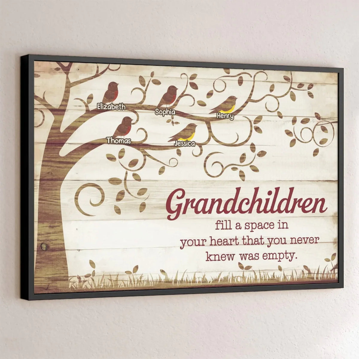 Grandkids Light Up Our Lives - Family Personalized Custom Horizontal Poster - Gift For Grandma. Grandpa. Grandkid