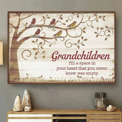 Grandkids Light Up Our Lives - Family Personalized Custom Horizontal Poster - Gift For Grandma. Grandpa. Grandkid