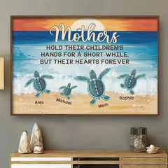Mama Turtle And Her Hatchlings. Forever Traveling Together - Family Personalized Custom Horizontal Poster - Gift For Mom