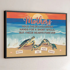 Her Love. Like A Turtle's Shell. Is Always There To Protect - Family Personalized Custom Horizontal Poster - Gift For Mom