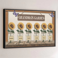 She Plants Seeds Of Love And Watches Her Family Bloom - Family Personalized Custom Horizontal Poster - Gift For Mom. Grandma