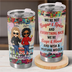 We're The Perfect Mix Of Grace And Grit - Bestie Personalized Custom Tumbler -  Gift For Best Friends. BFF. Sisters