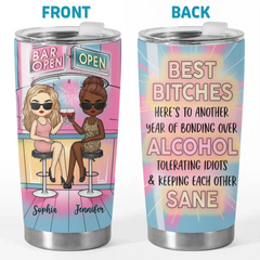 We're Chaos And Laughter - Bestie Personalized Custom Tumbler -  Gift For Best Friends. BFF. Sisters