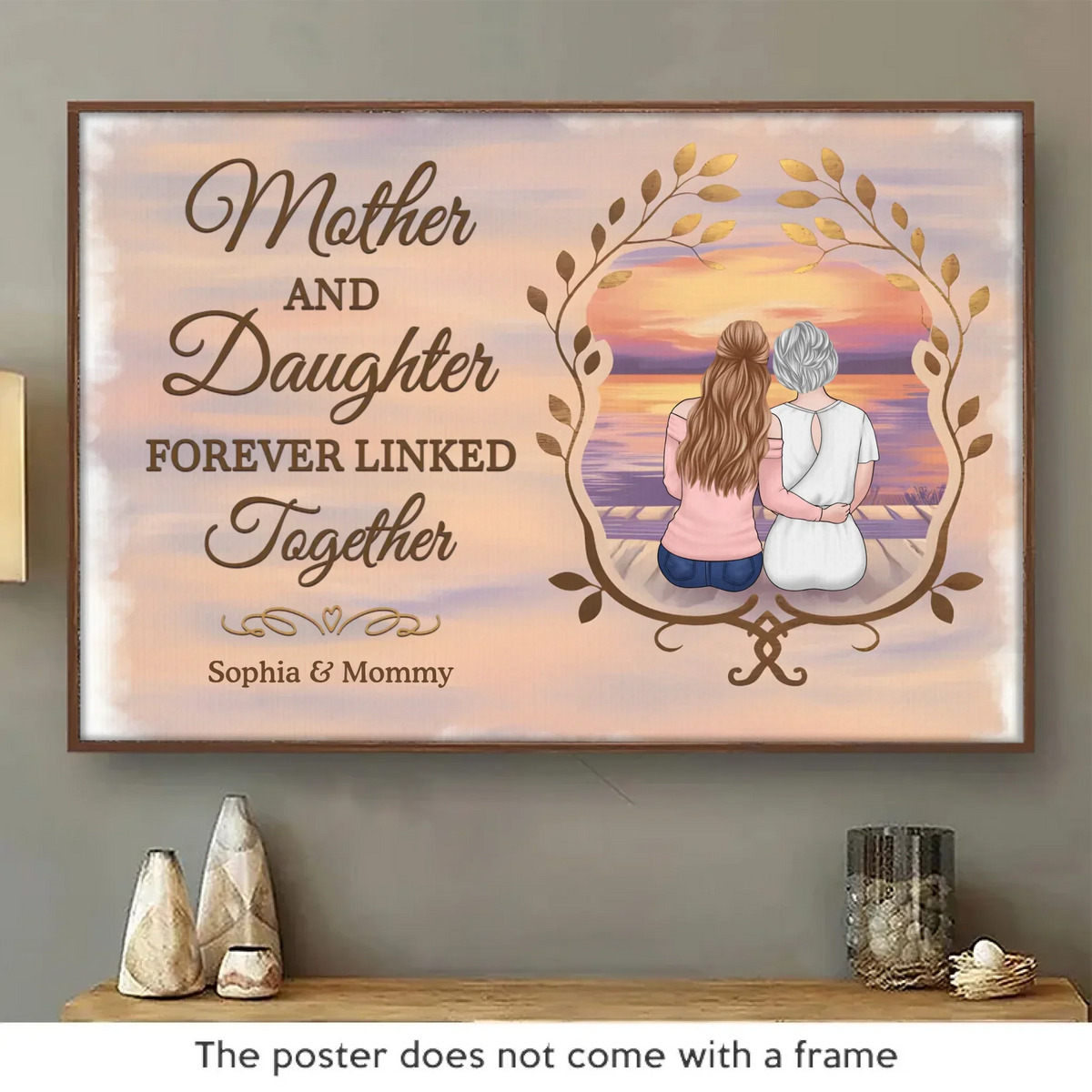 A Sweet Reminder Of The Love Between Mom And Daughter - Family Personalized Custom Horizontal Poster - Gift For Mom. Daughter