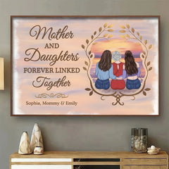 A Sweet Reminder Of The Love Between Mom And Daughter - Family Personalized Custom Horizontal Poster - Gift For Mom. Daughter