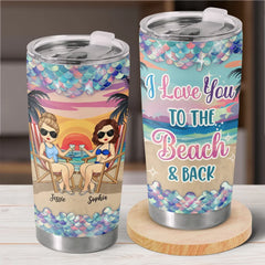 Waves. Wine. And My Partner In Crime - Bestie Personalized Custom Tumbler -  Gift For Best Friends. BFF. Sisters
