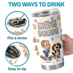 Four Paws. One Heart - Dog & Cat Personalized Custom 3D Inflated Effect Printed Tumbler - Gift For Pet Owners. Pet Lovers