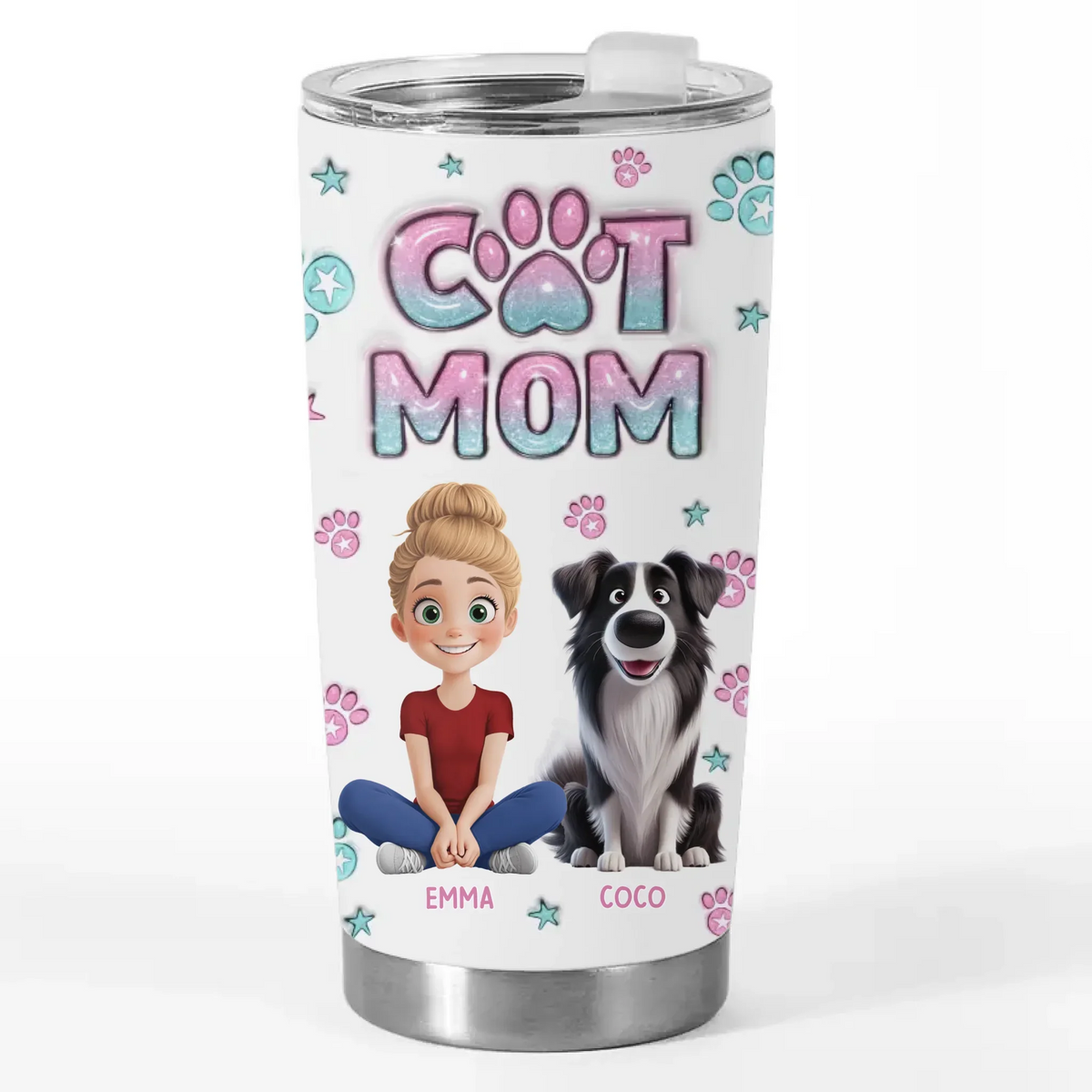 Pets Are Like Family And Their Love Is A Timeless Treasure - Dog & Cat Personalized Custom 3D Inflated Effect Printed Tumbler - Gift For Pet Owners. Pet Lovers