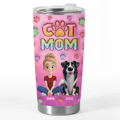 Happiness Is A Wet Nose And A Wagging Tail - Dog & Cat Personalized Custom 3D Inflated Effect Printed Tumbler - Gift For Pet Owners. Pet Lovers