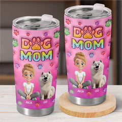 Happiness Is A Wet Nose And A Wagging Tail - Dog & Cat Personalized Custom 3D Inflated Effect Printed Tumbler - Gift For Pet Owners. Pet Lovers