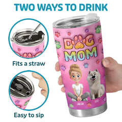 Happiness Is A Wet Nose And A Wagging Tail - Dog & Cat Personalized Custom 3D Inflated Effect Printed Tumbler - Gift For Pet Owners. Pet Lovers