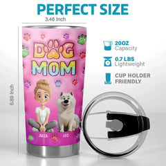 Happiness Is A Wet Nose And A Wagging Tail - Dog & Cat Personalized Custom 3D Inflated Effect Printed Tumbler - Gift For Pet Owners. Pet Lovers