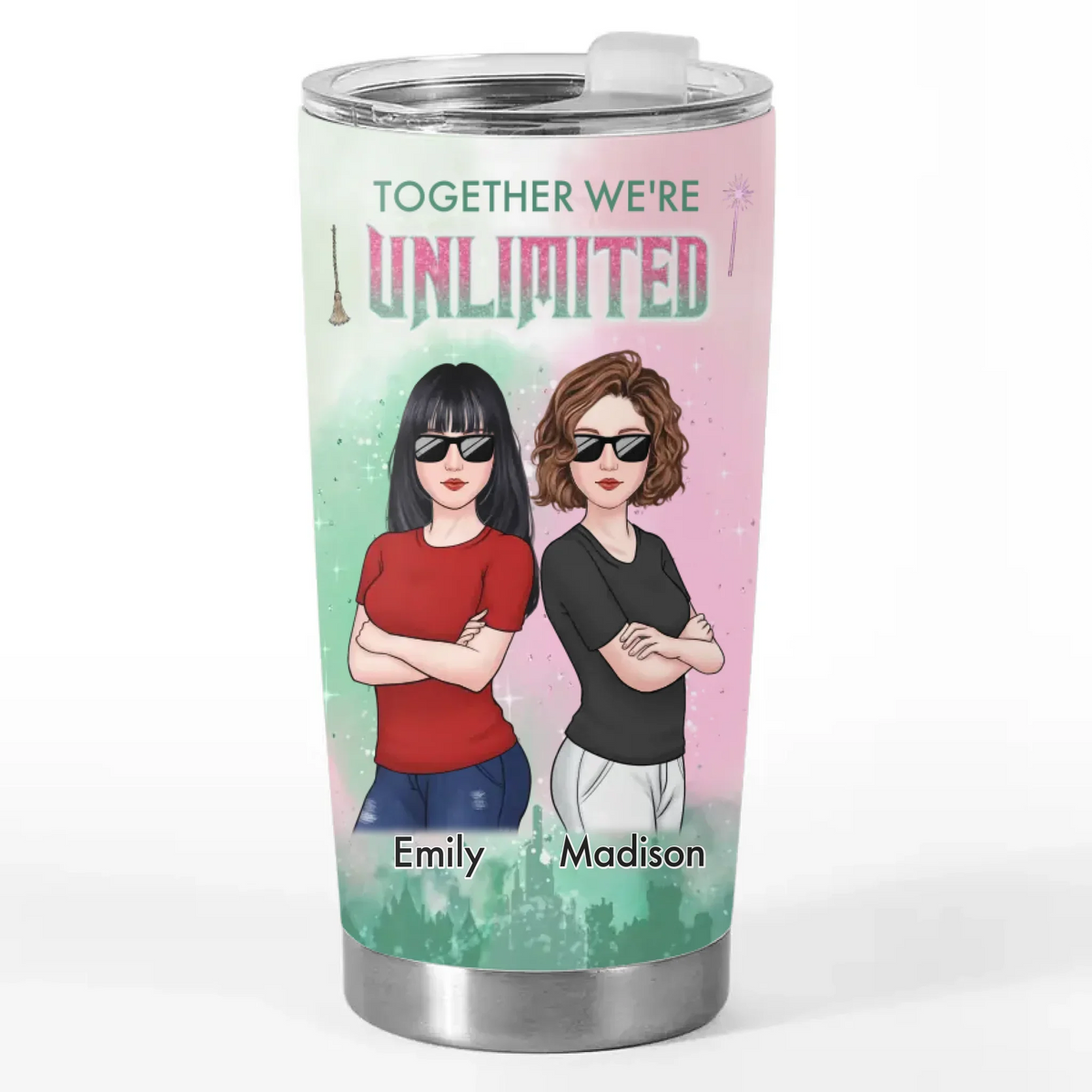 To The Moon And Beyond. Bestie - Bestie Personalized Custom Tumbler - Gift For Best Friends. BFF. Sisters