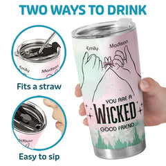 Crossed Fingers. Crossed Paths. Besties For Life - Bestie Personalized Custom Tumbler - Gift For Best Friends. BFF. Sisters