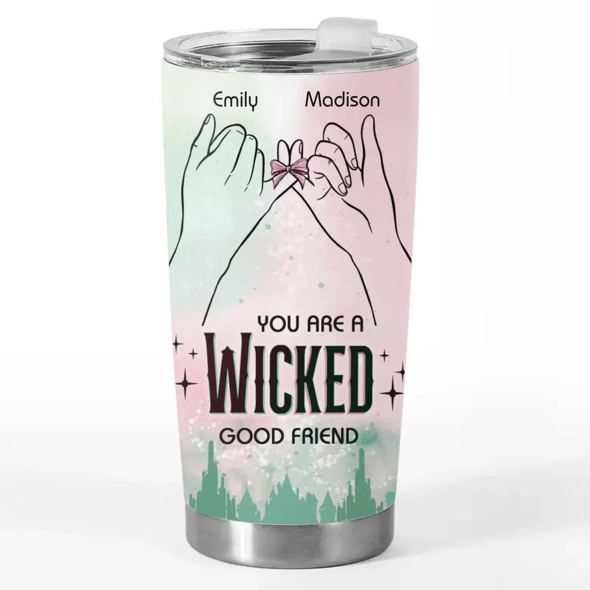 Crossed Fingers. Crossed Paths. Besties For Life - Bestie Personalized Custom Tumbler - Gift For Best Friends. BFF. Sisters