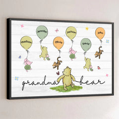 Grandma's Love Lifts Us Up - Family Personalized Custom Horizontal Poster - Mother's Day. Gift For Mom. Grandma