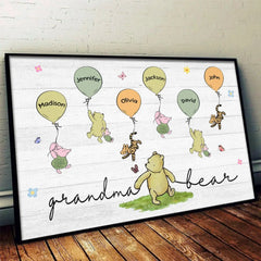 Grandma's Love Lifts Us Up - Family Personalized Custom Horizontal Poster - Mother's Day. Gift For Mom. Grandma