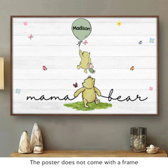 Grandma's Love Lifts Us Up - Family Personalized Custom Horizontal Poster - Mother's Day. Gift For Mom. Grandma