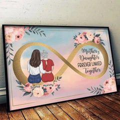 Linked For Life. Bonded By Love - Family Personalized Custom Horizontal Poster - Mother's Day. Gift For Mom. Daughter