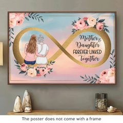 Linked For Life. Bonded By Love - Family Personalized Custom Horizontal Poster - Mother's Day. Gift For Mom. Daughter