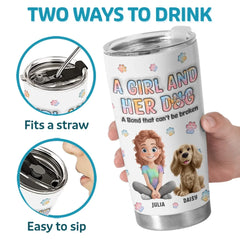 Dogs Are A Girl's Best Friend - Dog Personalized Custom 3D Inflated Effect Printed Tumbler - Gift For Pet Owners. Pet Lovers