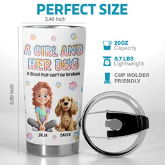 Dogs Are A Girl's Best Friend - Dog Personalized Custom 3D Inflated Effect Printed Tumbler - Gift For Pet Owners. Pet Lovers