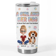 Dogs Are A Girl's Best Friend - Dog Personalized Custom 3D Inflated Effect Printed Tumbler - Gift For Pet Owners. Pet Lovers