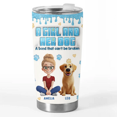 Side By Side. Paw By Paw - Dog Personalized Custom 3D Inflated Effect Printed Tumbler - Gift For Pet Owners. Pet Lovers