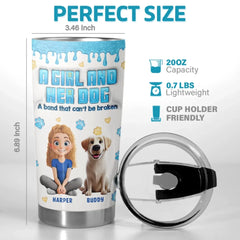 Side By Side. Paw By Paw - Dog Personalized Custom 3D Inflated Effect Printed Tumbler - Gift For Pet Owners. Pet Lovers