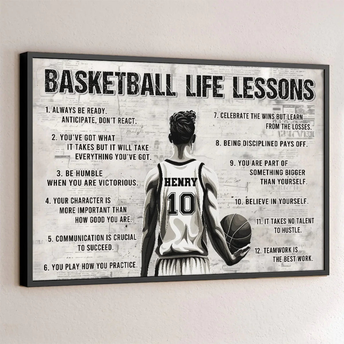 Play Hard. Win Big - Personalized Custom Horizontal Poster - Gift For Sport Lovers. Sport Players