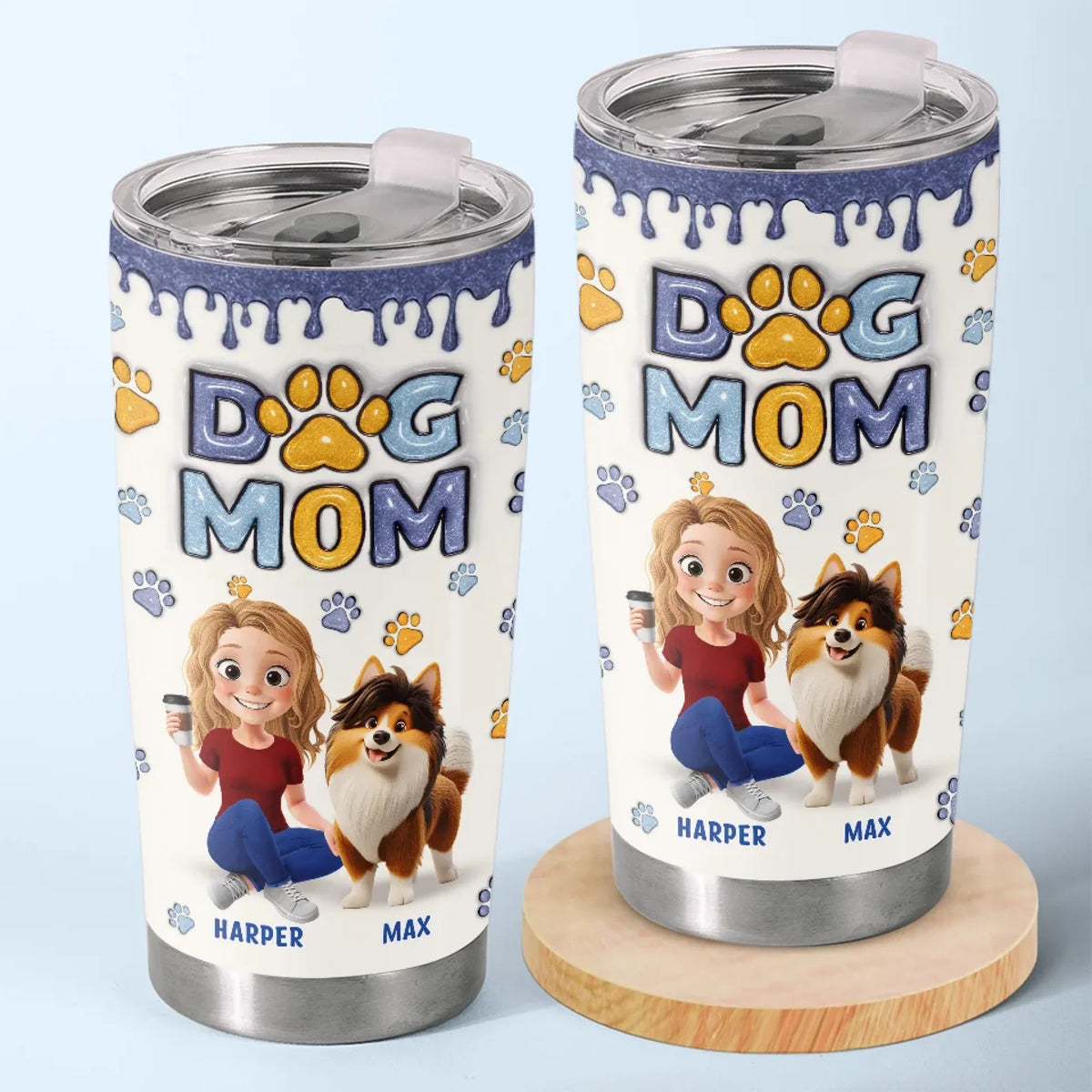 My Dog. My Best Friend - Dog Personalized Custom 3D Inflated Effect Printed Tumbler - Gift For Pet Owners. Pet Lovers