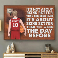 Chase Progress. Not Perfection - Personalized Custom Horizontal Poster - Gift For Sport Lovers. Sport Players