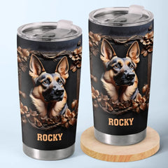 Furry Guardian At Your Service - Dog Personalized Custom 3D Inflated Effect Printed Tumbler - Gift For Pet Owners. Pet Lovers