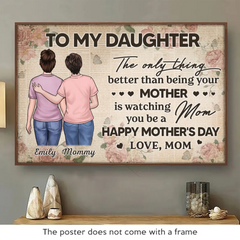 My Little Girl. My Biggest Pride - Family Personalized Custom Horizontal Poster - Mother's Day. Gift For Mom. Daughter