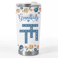Pieces Of My Heart - Family Personalized Custom 3D Inflated Effect Printed Tumbler - Mother's Day. Gift For Mom. Grandma