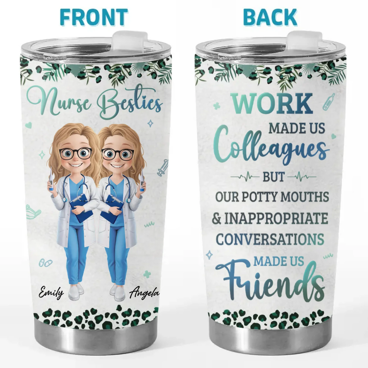 We Laugh. We Save Lives Together - Nurse Personalized Custom Tumbler - Appreciation. Thank You Gift. Nurse Life. Doctor Life