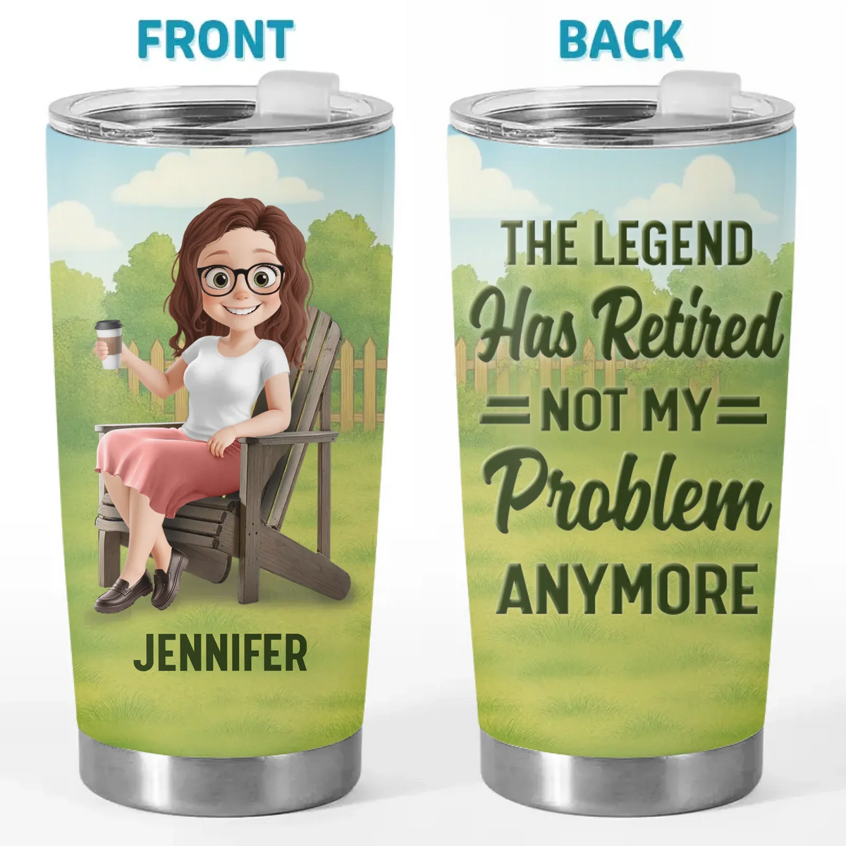 Retired. Not Expired - Personalized Custom Tumbler - Appreciation. Retirement Gift For Yourself. Best Friends. Siblings. Family Members. Coworkers