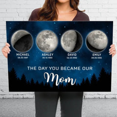 The Night The Stars Brought Us To You - Family Personalized Custom Horizontal Canvas - Mother's Day. Gift For Mom. Grandma