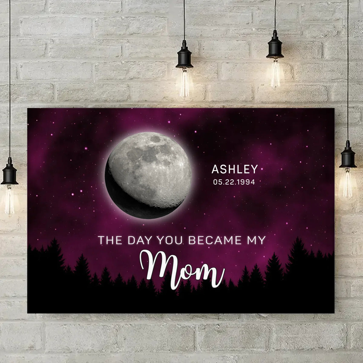 The Night The Stars Brought Us To You - Family Personalized Custom Horizontal Canvas - Mother's Day. Gift For Mom. Grandma