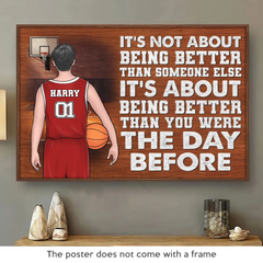 Chase Progress. Not Perfection - Personalized Custom Horizontal Poster - Gift For Sport Lovers. Sport Players