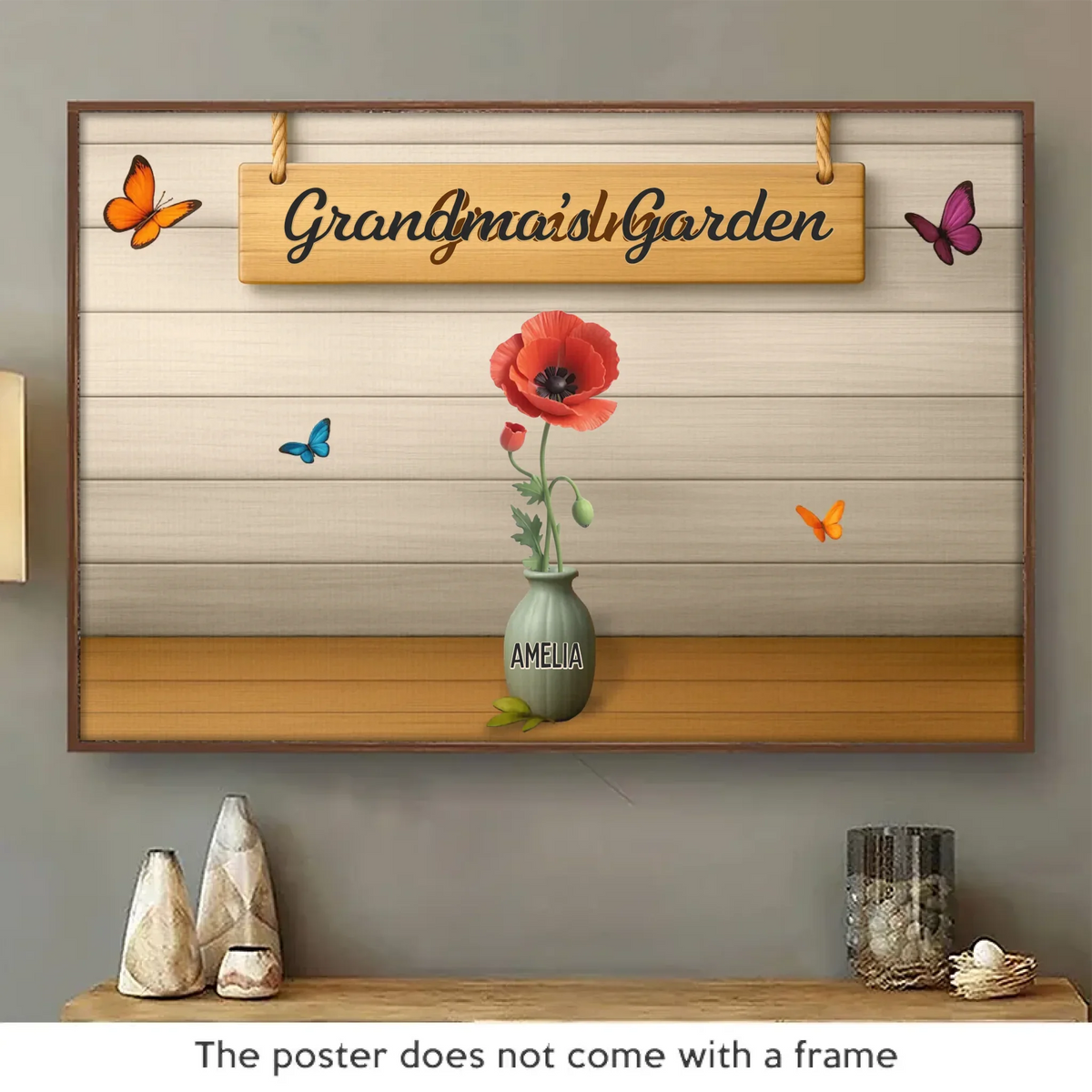 My Garden Of Joy - Family Personalized Custom Horizontal Poster - Mother's Day. Gift For Mom. Grandma